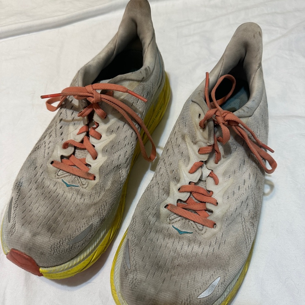 Hoka One One Gray and Pink Athletic Shoes